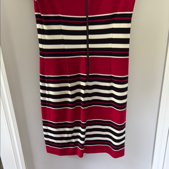 Banana Republic Striped Red and Navy Women's Dress Size 4 - Picture 6 of 7